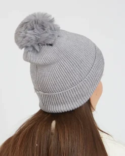 Clearance Damska ocieplana czapka z pomponem Damskie Czapki I Kapelusze