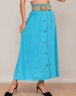 Damska spódnica midi z paskiem Spódnice
