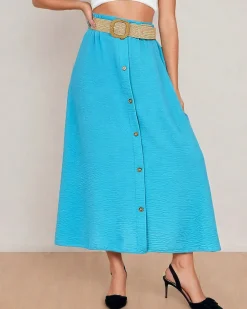 Damska spódnica midi z paskiem Spódnice