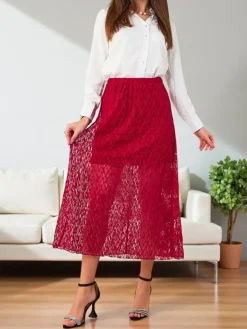 New Damska spódnica midi z koronką Spódnice