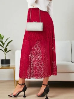 New Damska spódnica midi z koronką Spódnice