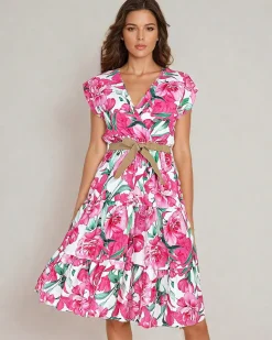 New Damska sukienka midiw kwiaty Sukienki Letnie|Sukienki Długie