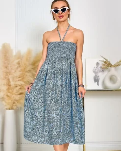 Hot Damska sukienka midi z printem Sukienki Letnie|Sukienki Krótkie