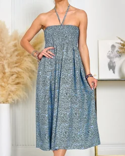 Hot Damska sukienka midi z printem Sukienki Letnie|Sukienki Krótkie