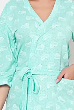 Outlet Damski bawełniany szlafrok w serduszka Szlafroki