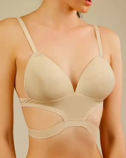 Damski biustonosz z ozdobnymi paseczkami Codzienne