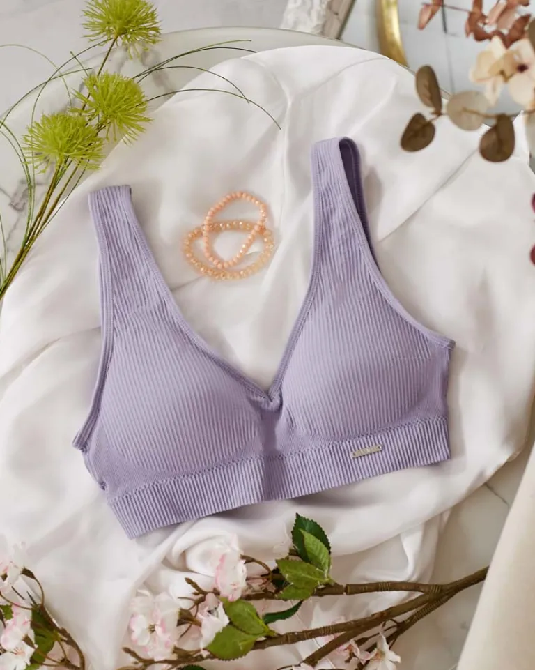 Online Damski biustonosz sportowy prążkowany Sportowe