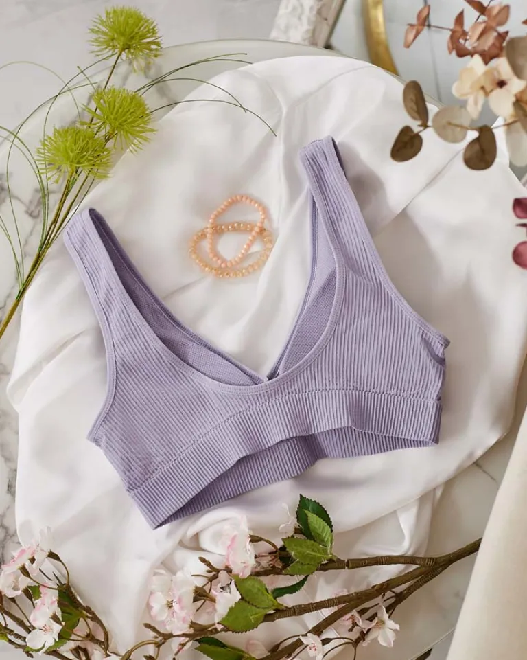 Online Damski biustonosz sportowy prążkowany Sportowe