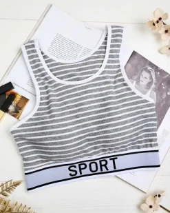 Best Damski biustonosz sportowy w paski Sportowe