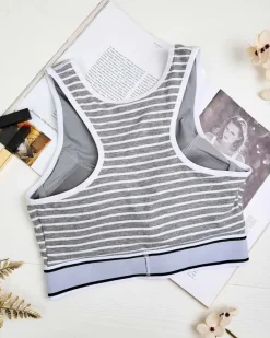 Best Damski biustonosz sportowy w paski Sportowe