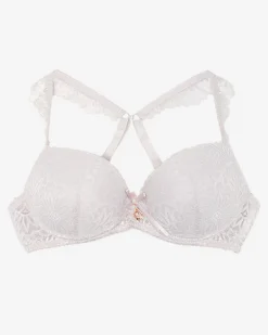 Damski biustonosz z koronką w kolorze jasnoszarym Codzienne