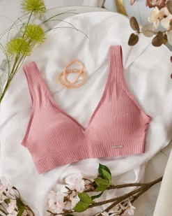 Damski biustonosz sportowy prążkowany Sportowe