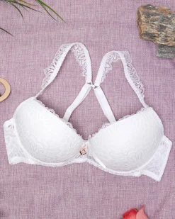 New Damski biustonosz z koronką w kolorze ecru Codzienne