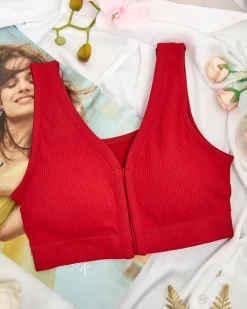 Damski biustonosz sportowy prążkowany Sportowe