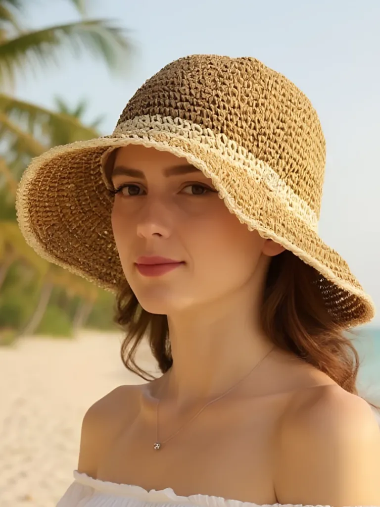 Clearance Damski kapelusz słomiany Sun Bloom Damskie Czapki I Kapelusze