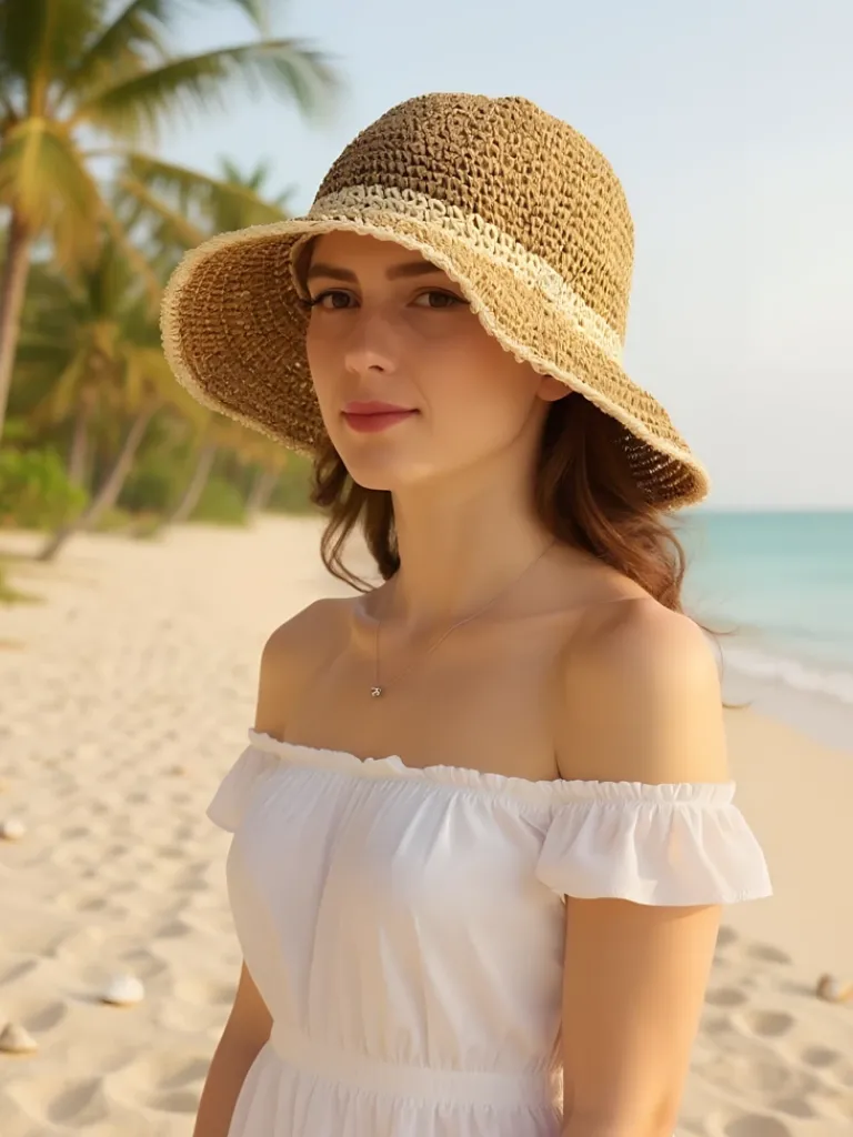 Clearance Damski kapelusz słomiany Sun Bloom Damskie Czapki I Kapelusze