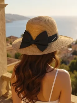 Clearance Damski kapelusz słomiany Belle Ribbon Damskie Czapki I Kapelusze