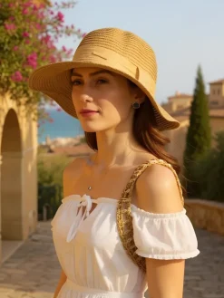 Clearance Damski kapelusz słomiany Ribbon Whisper Damskie Czapki I Kapelusze