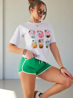 Best Damski komplet sportowy z t-shirtem i krótkimi spodenkami Kitty Cat Damskie Komplety Damskie