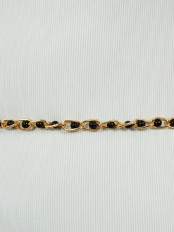 Best Damski metalowy pasek z perełkami Damskie Paski