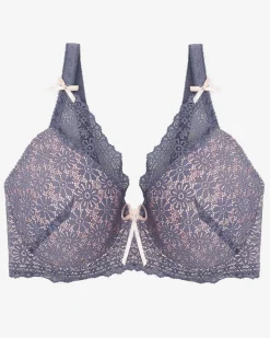 Hot Damski biustonosz z fioletową koronką Codzienne