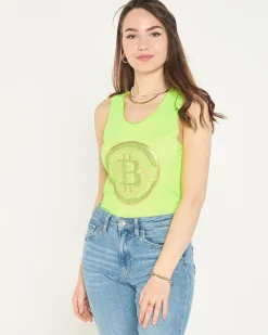 Sale Damski top w kolorze owym zielonym Bluzki / Koszule / Koszulki