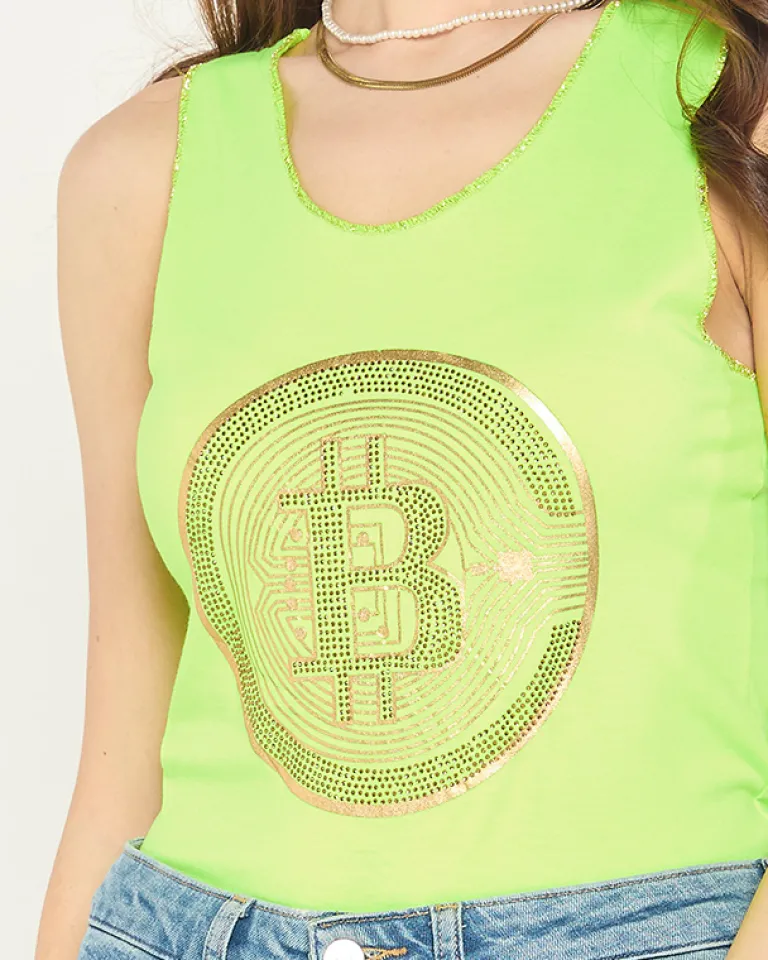 Sale Damski top w kolorze owym zielonym Bluzki / Koszule / Koszulki