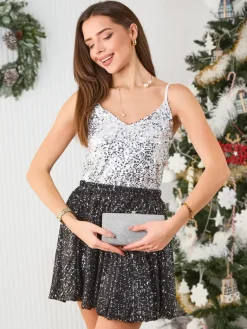 Sale Damski top z cekinami Bluzki / Koszule / Koszulki