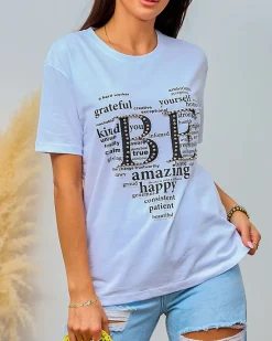 Sale Damski t-shirt z nadrukiem Bluzki / Koszule / Koszulki