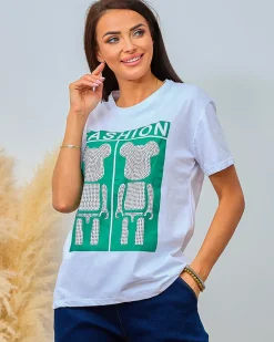 Sale Damski t-shirt z nadrukiem Bluzki / Koszule / Koszulki