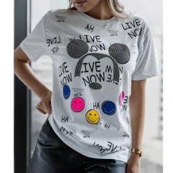 Sale Damski t-shirt z nadrukiem Bluzki / Koszule / Koszulki