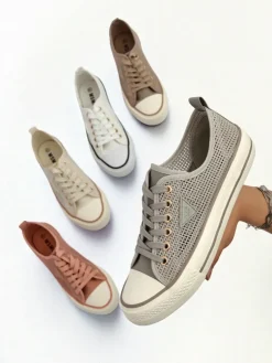 Clearance Damskie ażurowe trampki Rebbse Trampki