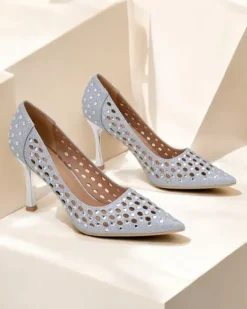 Discount Damskie ażurowe czółenka na szpilce Ecatte Szpilki|Klasyczne