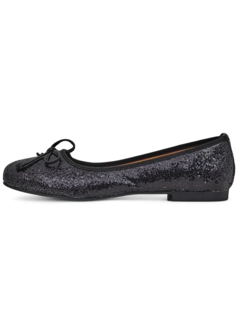 Damskie baleriny z brokatem i kokardką Aramie Buty Na Wielkie Wyjście|Baleriny Klasyczne