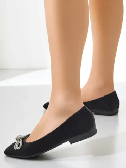 Hot Damskie baleriny z kokardką i połyskiem Ofenal Buty Na Wielkie Wyjście|Baleriny Klasyczne