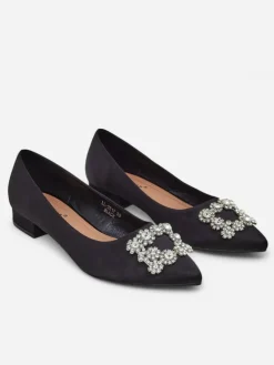 New Damskie baleriny a'la satynowe z klamerką Legant Buty Na Wielkie Wyjście|Baleriny Klasyczne