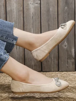 Online Damskie baleriny z kokardką Ofelna Buty Na Wielkie Wyjście|Baleriny Klasyczne