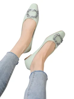 Hot Damskie baleriny z brokatem Ofenale Baleriny Klasyczne