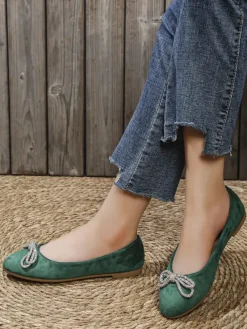 Best Damskie baleriny z kokardką Ofelna Buty Na Wielkie Wyjście|Baleriny Klasyczne