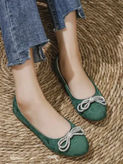 Best Damskie baleriny z kokardką Ofelna Buty Na Wielkie Wyjście|Baleriny Klasyczne