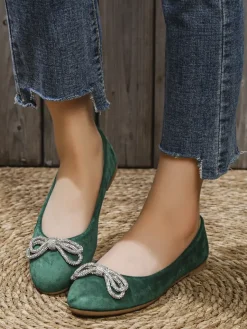 Best Damskie baleriny z kokardką Ofelna Buty Na Wielkie Wyjście|Baleriny Klasyczne