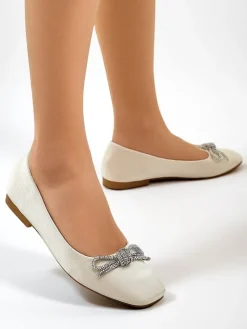 Clearance Damskie baleriny z kokardką i połyskiem Ofenal Buty Na Wielkie Wyjście|Baleriny Klasyczne