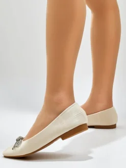 Clearance Damskie baleriny z kokardką i połyskiem Ofenal Buty Na Wielkie Wyjście|Baleriny Klasyczne