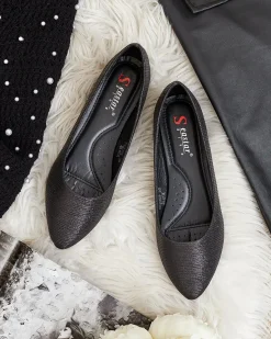 Sale Damskie baleriny z brokatem Samelvi Baleriny Klasyczne