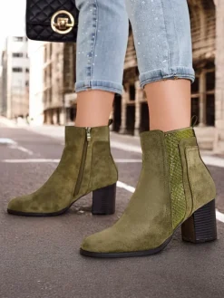 Hot Damskie botki na słupku Venotto Botki Na Słupku|Nowość