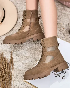 Clearance Damskie botki sznurowane Hovienta Workery|Botki Bez Ocieplenia