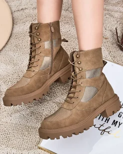 Clearance Damskie botki sznurowane Hovienta Workery|Botki Bez Ocieplenia