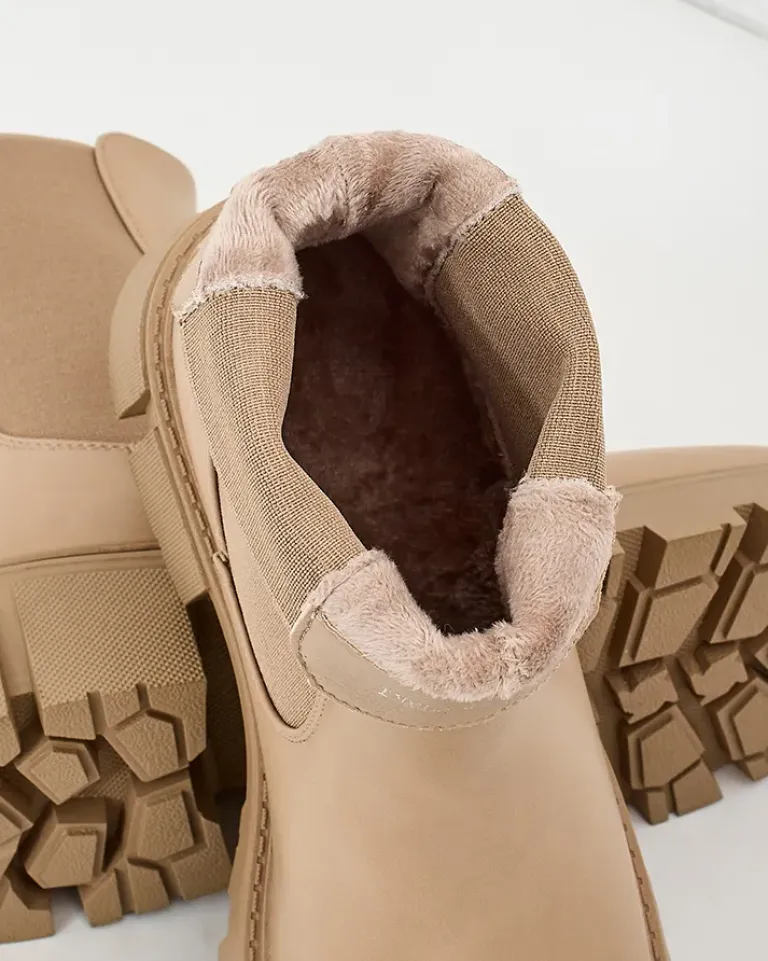 Clearance Damskie botki Reivista Botki Z Delikatnym Ociepleniem|Botki Na Płaskim Obcasie