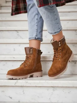 Discount Damskie botki workery Fiemo Workery|Botki Z Delikatnym Ociepleniem