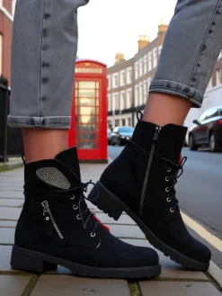 Outlet Damskie botki workery Volio Workery|Botki Z Delikatnym Ociepleniem